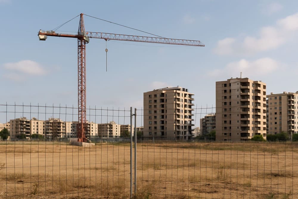 Solares con edificios de viviendas abandonadas de la epoca de la crisis