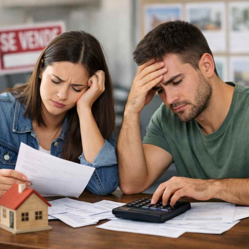 Pareja estudiando como pagar una vivienda con el aval del ICO