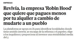 Portada de artículo del mundo, donde nombran a REVIVÍA como "Robin Hood"
